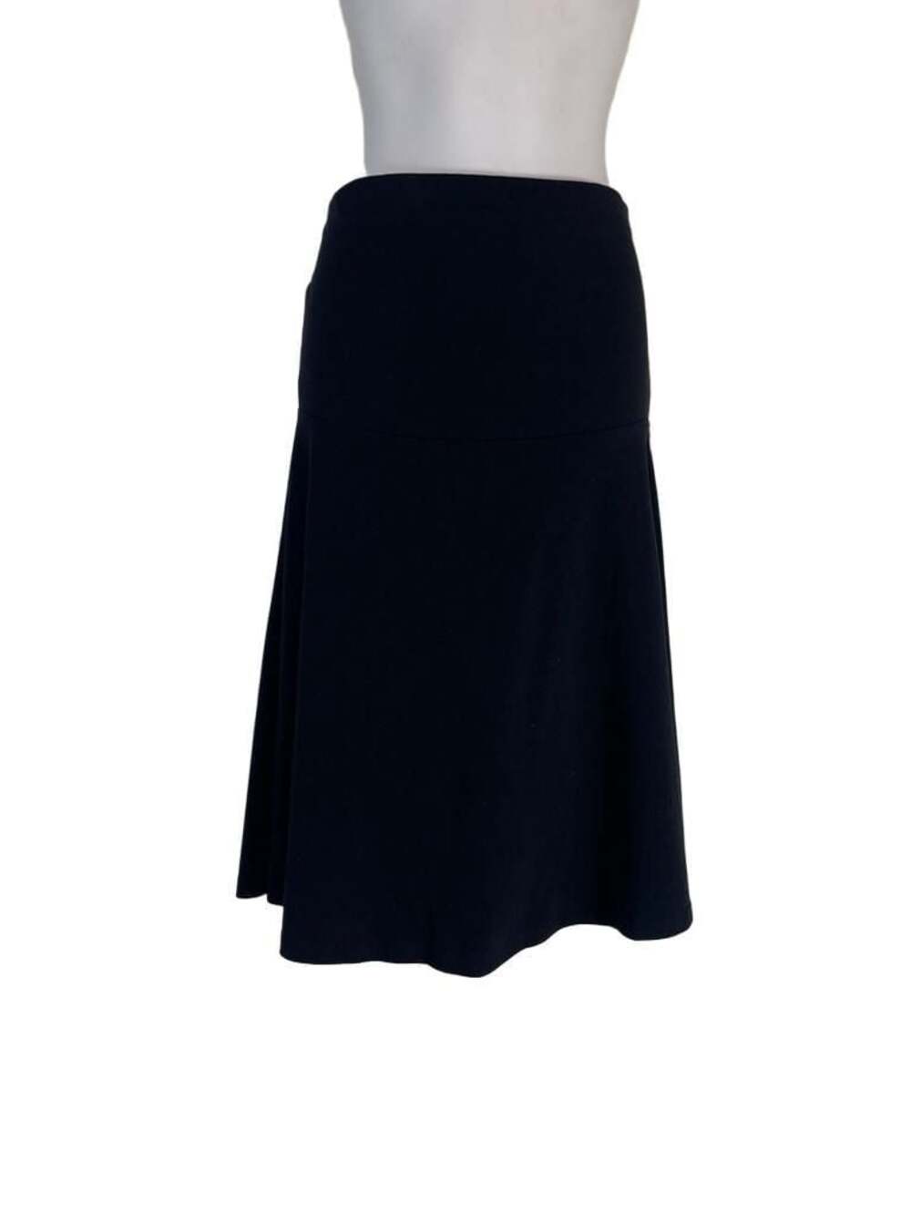 Express Women's Black Cotton Blend Fold Over Flared Midi Skirt